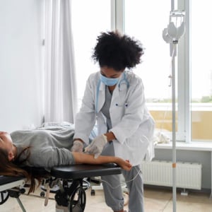 Doctor checking patient