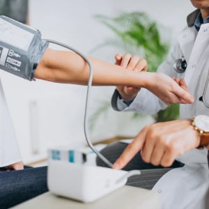 Person checking sleep tracker